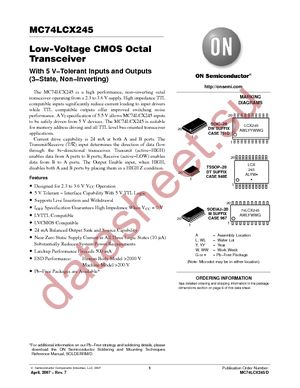 MC74LCX245DT datasheet  